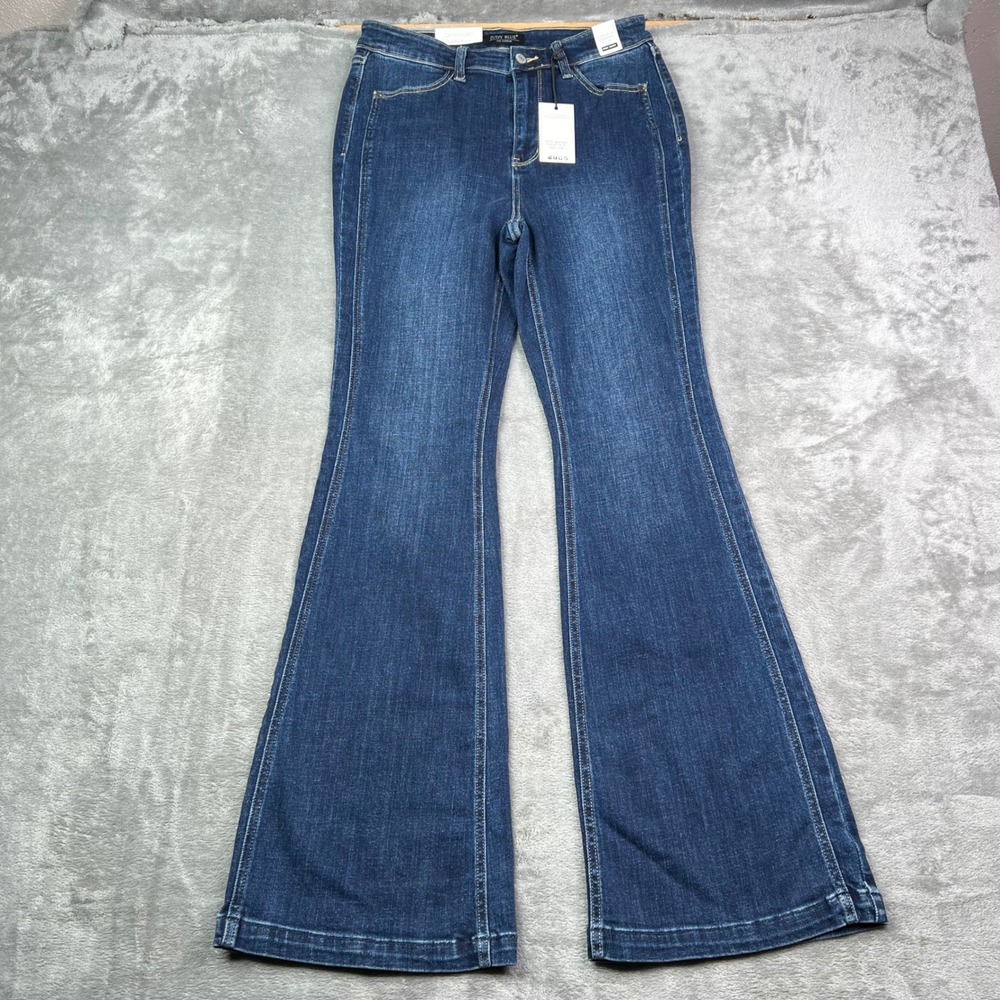 Judy Blue Flare Jeans Womens 11/30 Dark Wash High Waist Stretch Denim Pants